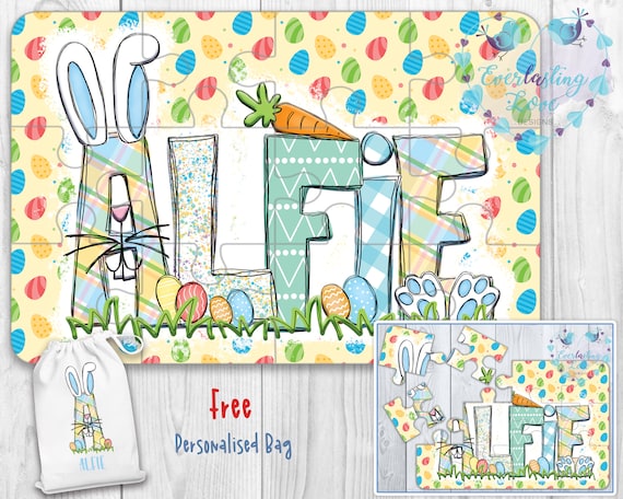Easter Puzzle, Personalised Gift Ideas for Kids for Easter, 12 and 30 piece Puzzle