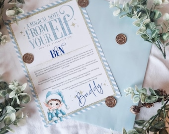 Elf Arrival Letter Personalised, Elf Letter, Elf Hello Christmas Letter, Official Letter from The North Pole, Real Wax Stamp, Santa Letter