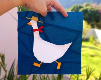 Quacktastic Goose - FPP Quilt Block Pattern | Foundation Paper Piecing | PDF Pattern