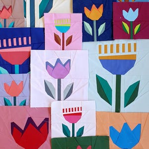 Floral Dreamscape - Foundation Paper Piecing, PDF download, FPP Pattern, Quilt Block Pattern