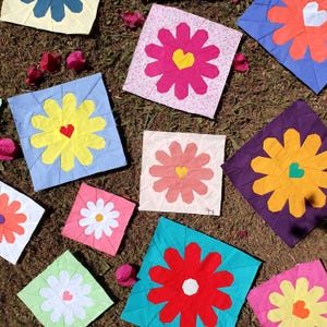 Daisy&#39;s Love Notes - Foundation Paper Piecing, PDF download, FPP Pattern, Quilt Block Pattern