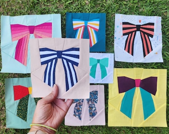Oh My Bow – FPP Quiltblockmönster | Foundation Paper Piecing | PDF-mönster
