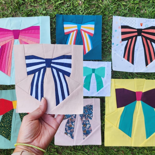 Oh My Bow – FPP Quilt Block Pattern | Foundation Paper Piecing | PDF Pattern