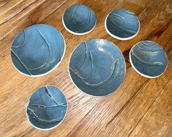 Handmade ceramic trinket set (6 pieces)