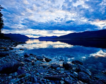 Sunset Lake Photograph  | Glacier NP| Fine Art Photography Print