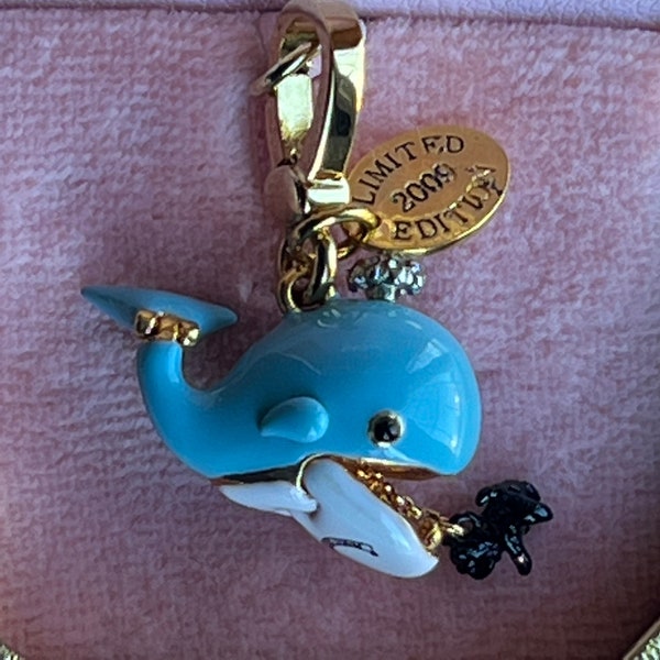 Brand New RARE! Juicy Couture BLUE WHALE w/ Terrier Bracelet Charm