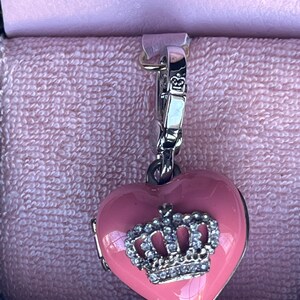 Brand New RARE Juicy Couture HEART CROWN Locket Bracelet Charm image 2