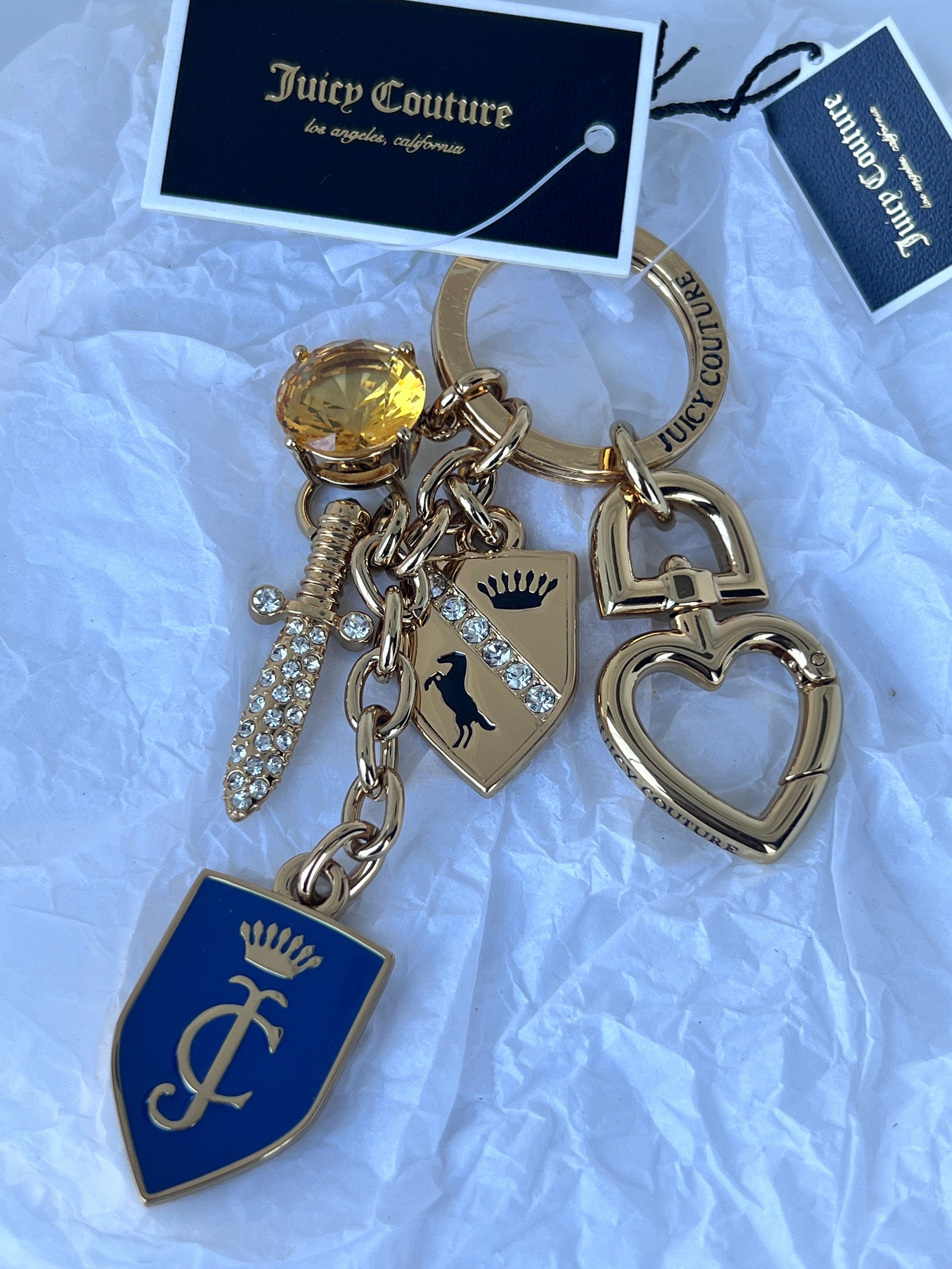 NWT Juicy Couture SHIELD & SWORD Charm Key Fob Keychain - Etsy