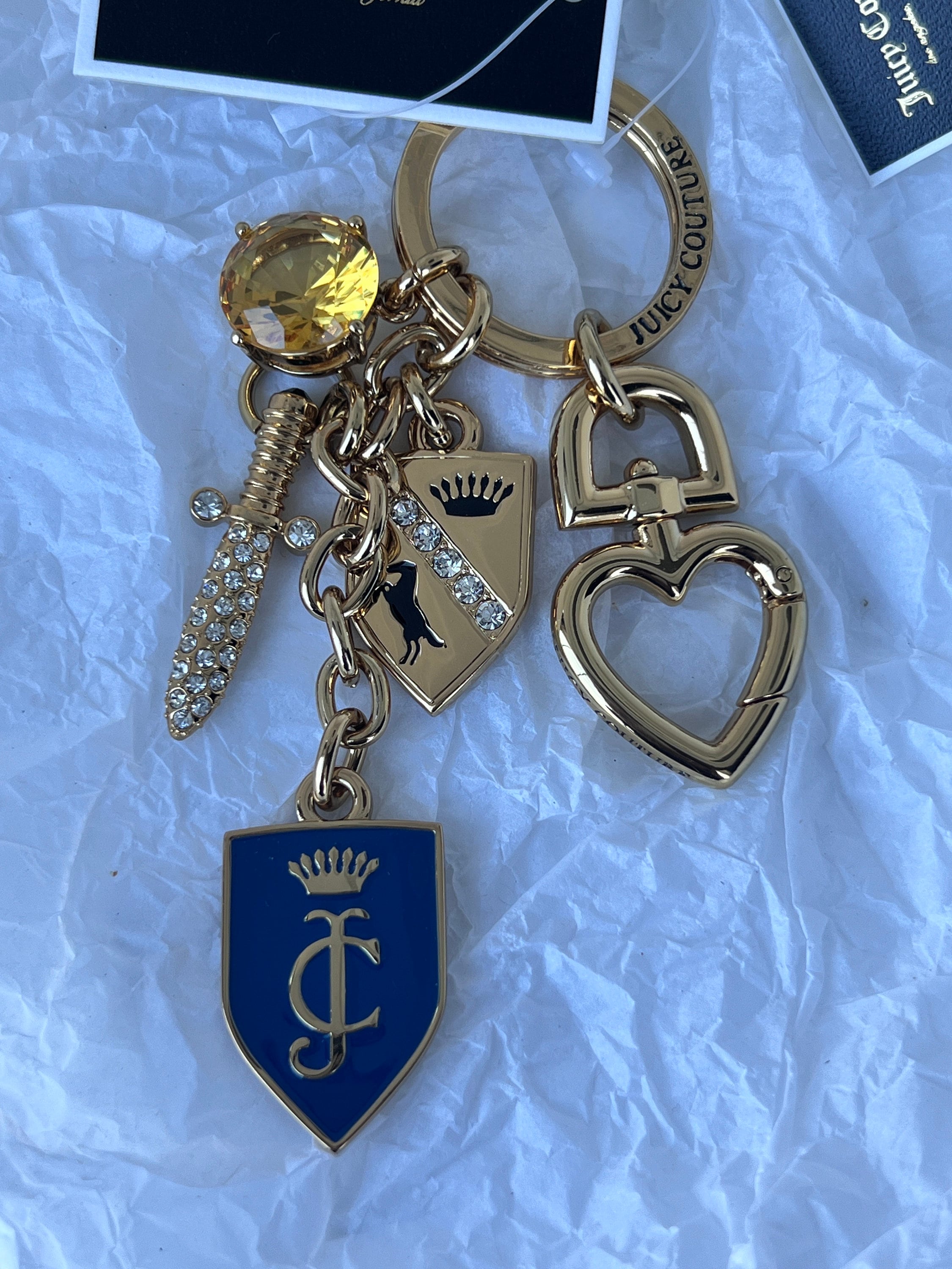 NWT Juicy Couture SHIELD & SWORD Charm Key Fob Keychain - Etsy