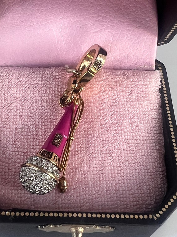 JUICY COUTURE Pave Pink Microphone Bracelet Charm 