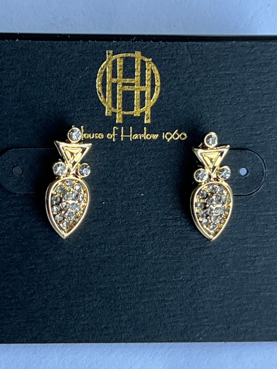 NEW! House of Harlow 1960 Pineapple Gold Stud  Ea… - image 2