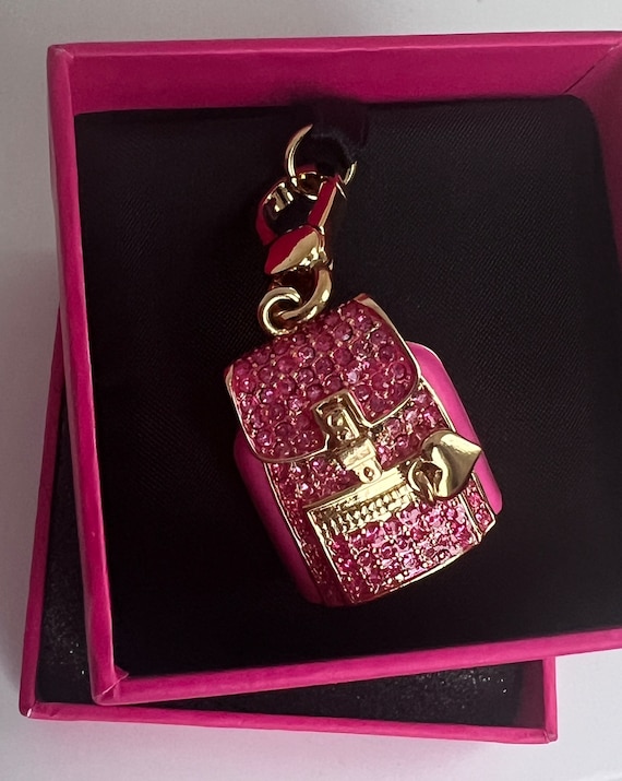 Buy NWT Juicy Couture Pave PINK BACKPACK Bracelet Charm 