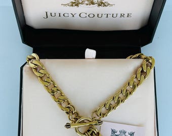 NWT JUICY COUTURE Vintage Gold Puff Heart Starter Necklace (401GN3)