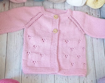 Hand Knitted Cotton Baby Sweater, Knitt Baby Cardigan, Welcome Baby Gift, Sweater for Newborn to 1, Handknit baby clothes, Baby outfit