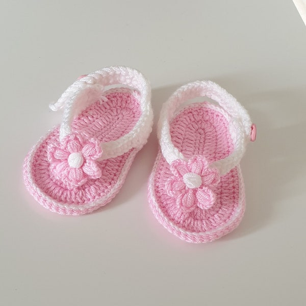 Crochet bébé tongs ~ sandales bébé fille ~ tongs fille nouveau-né