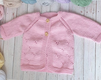 Hand Knitted Baby Sweater, Handknitt Baby Cardigan, Welcome Baby Gift, Sweater for Newborn to 1, Handknit baby clothes, Hand-knitted outfit