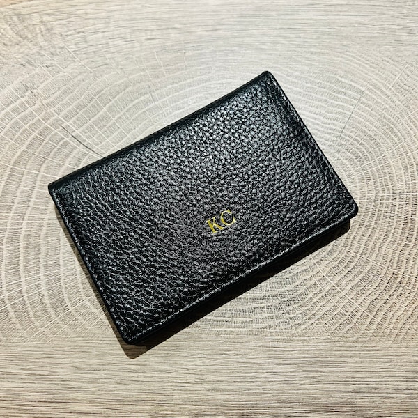 Embossed Leather Card Holder Etsy