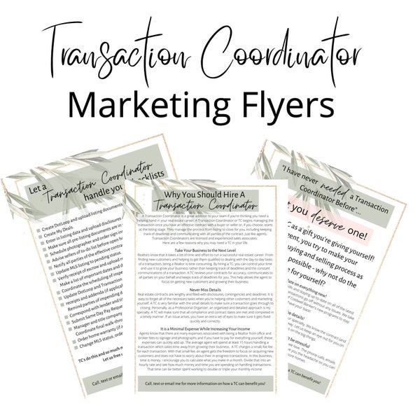 Virtual Real Estate Transaction Coordinator Etsy