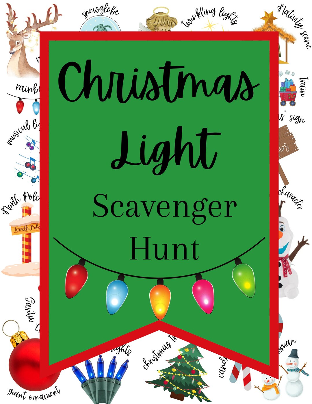 Christmas Light Scavenger Hunt Etsy