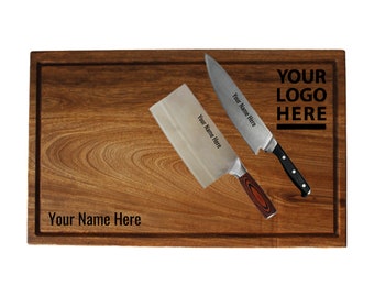 73 Grilling Kit: XL Parota Cutting Board with Bakelite Handle Chef Knife and Pakkawood handle Ax