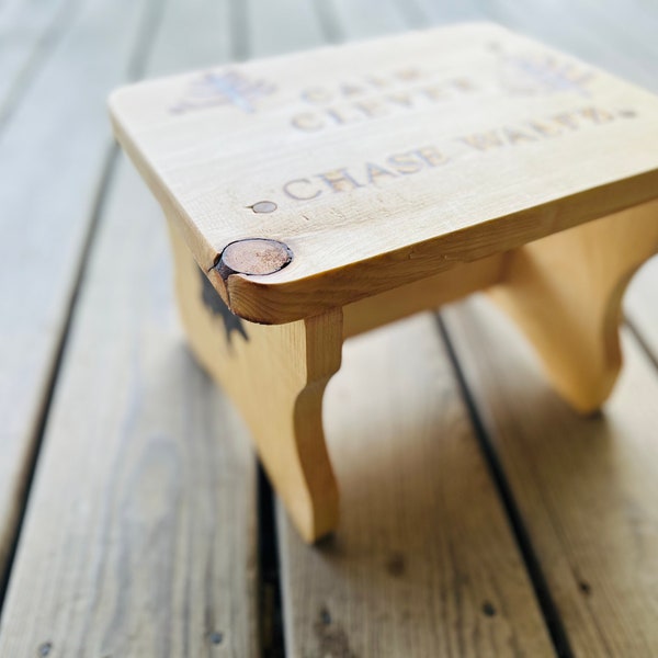 Hand crafted personalized Child Wilderness Stool