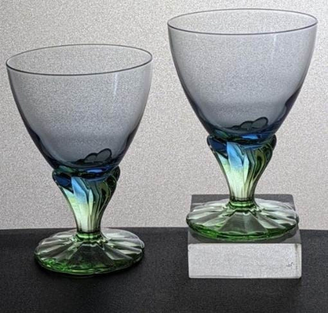 2000S Bormioli Rocco Art Glass Bahia Blue Green Aqua Blown Etsy