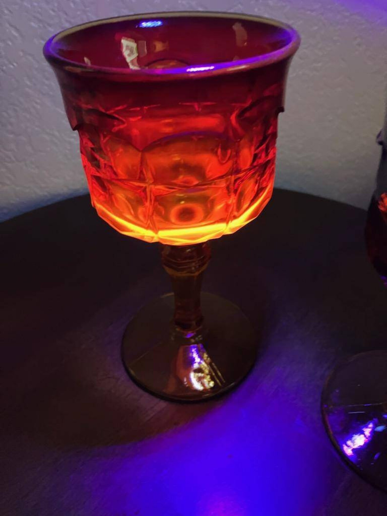 1970 Tiara Glass Company Constellation Sunset Amberina Goblets Etsy