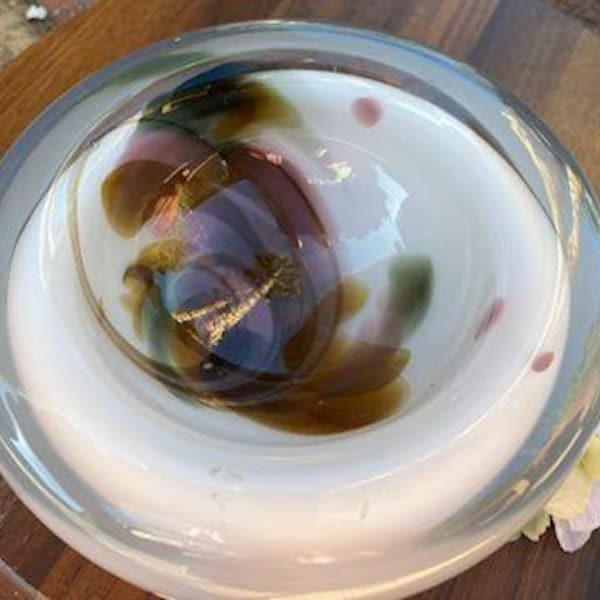 1976-87 Per Lutken (Per Lütken) for Holmegaard Najade Dish/Scandinavian Studio Art Glass/ Mid Century Modern/Signed HG PL On Base