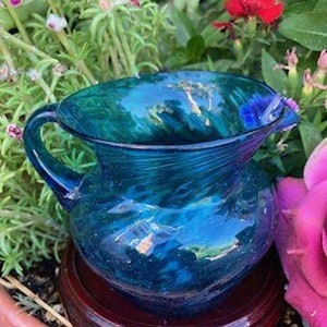 Mexican Glass hand blown glass jar-pitcher/creamer/coffee/agua fresca –  Jumpinghigh