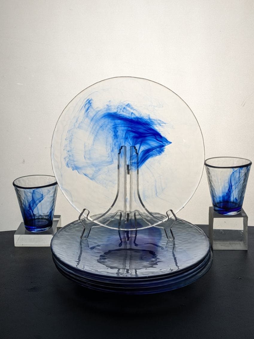 Bormioli Rocco Murano Cobalt Blue Dinner Plates - Etsy