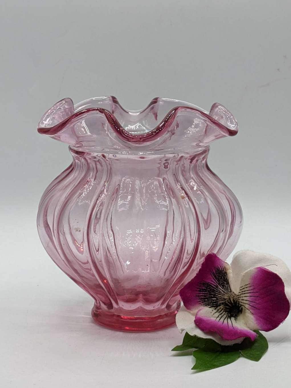 1980S Fenton Glass Country Dusty Rose/pink/light Cranberry Pink