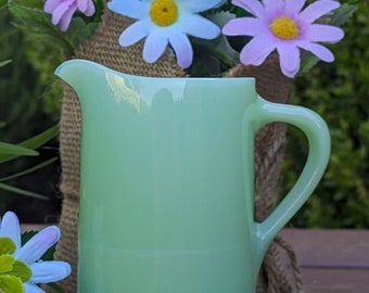 VTG Green Jadeite Mini Tankard 3 3/8" Creamer-Maker Unknown-Mini Pitcher-Milk Pitcher-Creamer