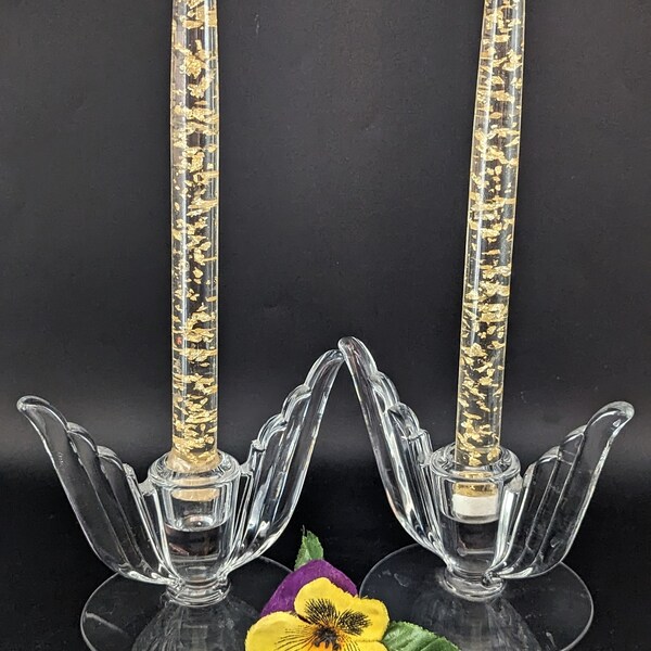 Gold Fleck Taper Candles Etsy