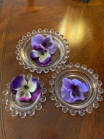 1950 Imperial Glass-ohio (3 Pc.) Round Ashtray Set