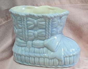 Macetero con forma de patuco para bebé, color azul