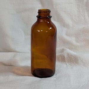 Old Brown Glass Medicine Bottle 5 inch