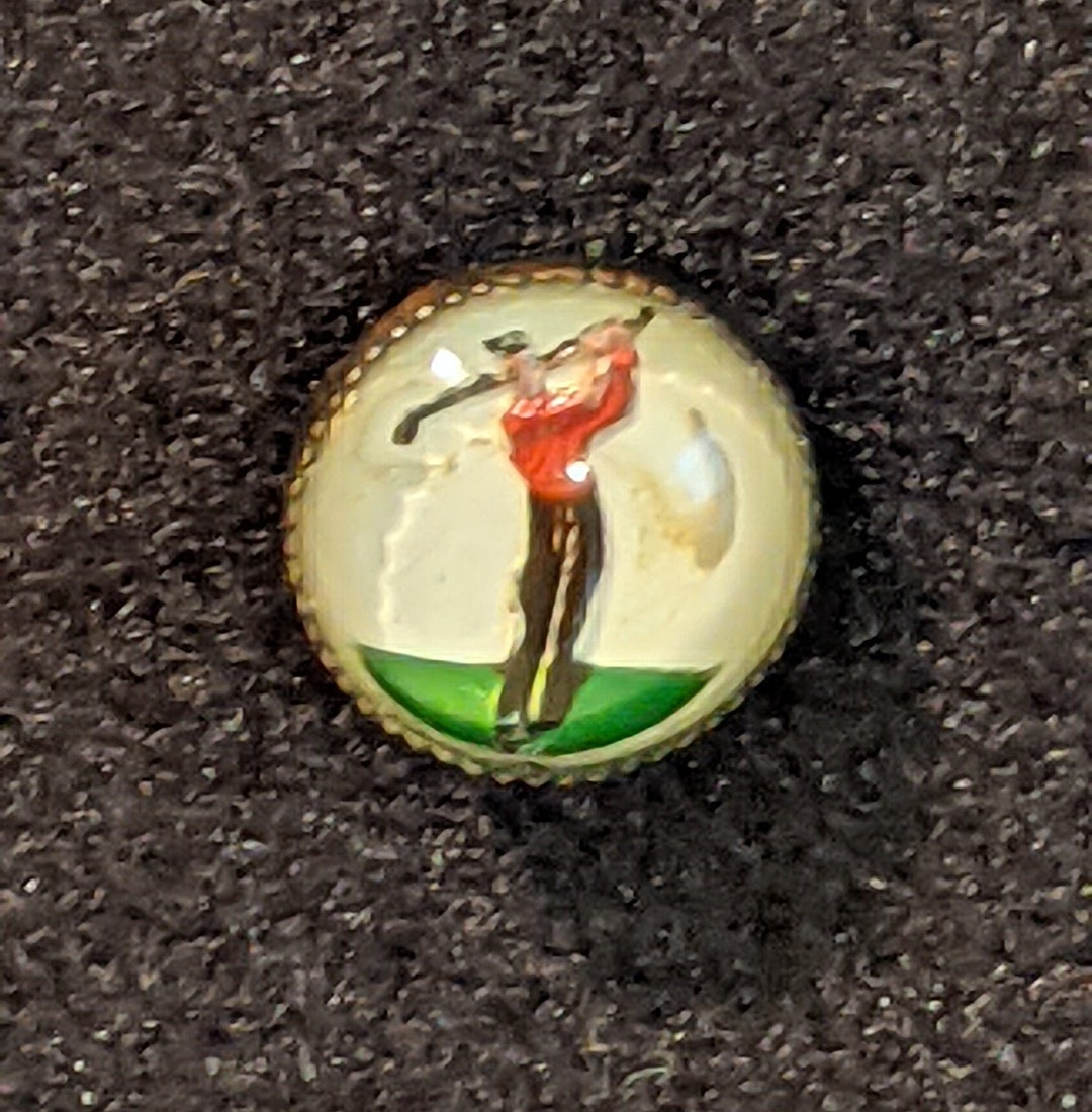 Lapel Pin Reverse Rare Intaglio Reverse Painted Golfer Tie Tack Lapel Pin - Etsy