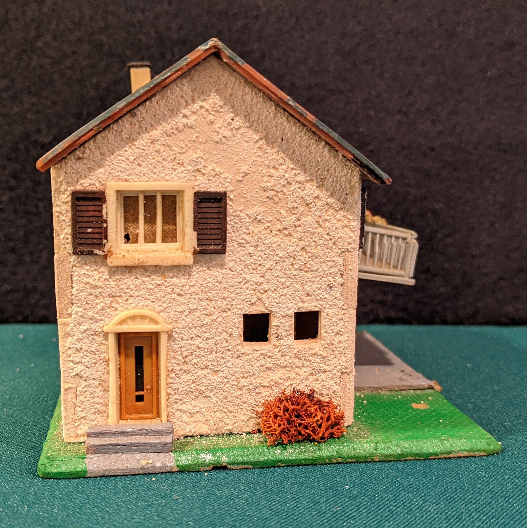 Vintage Model Train Landscaping Two Story House Building Etsy