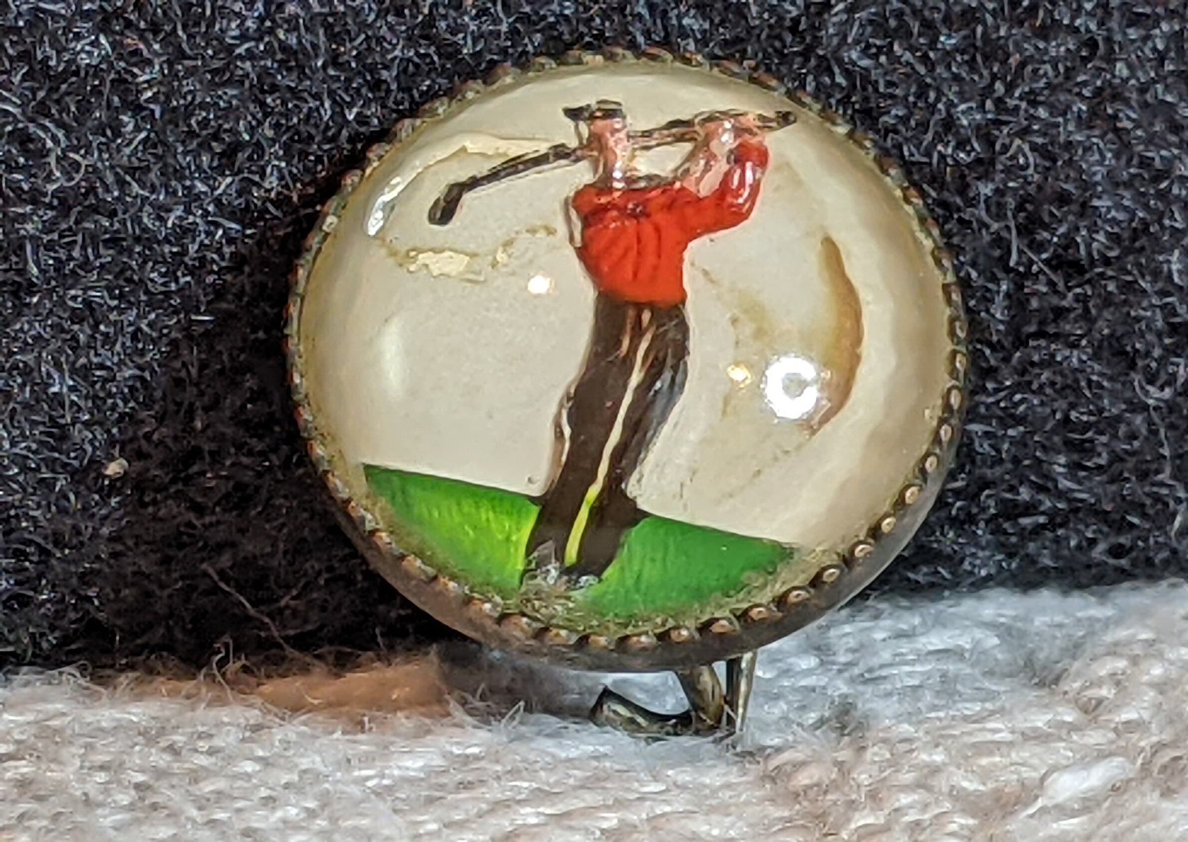 Lapel Pin Reverse Rare Intaglio Reverse Painted Golfer Tie Tack Lapel Pin - Etsy