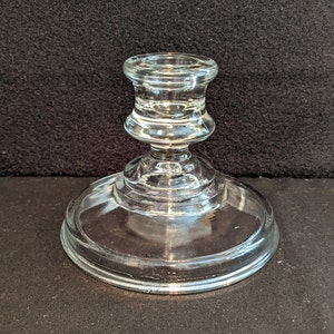 Clear Glass Candle Holder Simple Pedestal Style