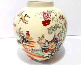 Vintage Mason’s Ironstone Asian Pattern Jar or Vase 6” England