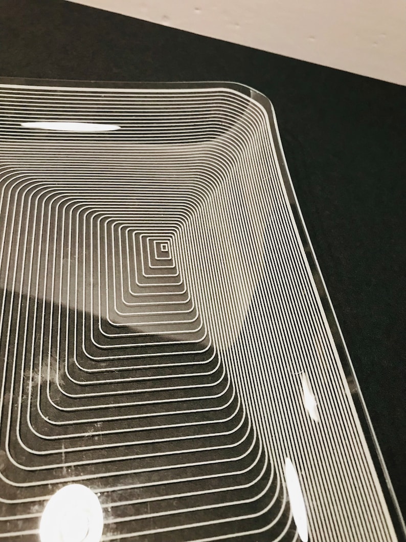 Vtg Lausitzer Glas Kristall Op Art Rectangle Tray Crystal Germany 128 ...