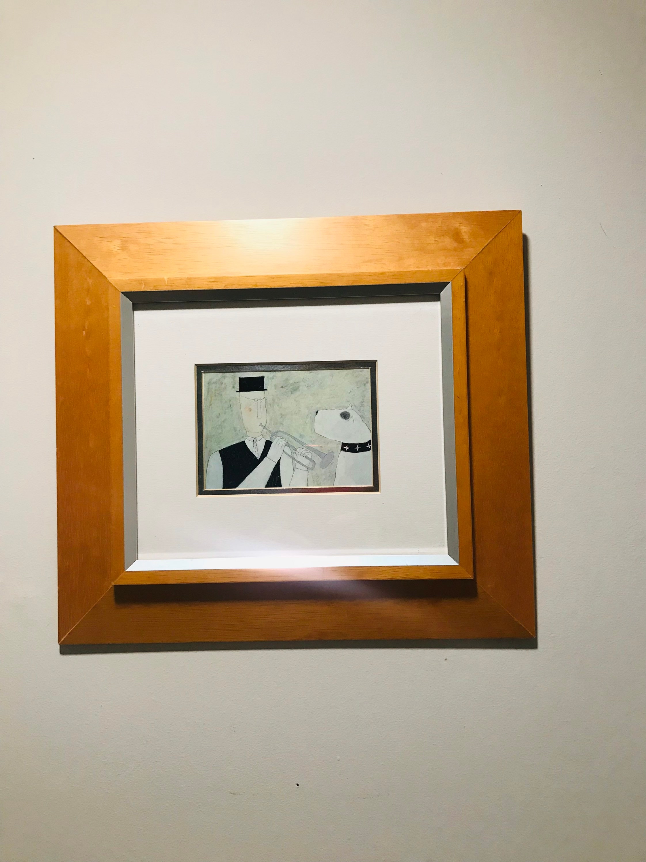 Vintage Annora Spence Dog \u0026 Trumpet Wood Framed Print - Etsy, image size:2244x2992