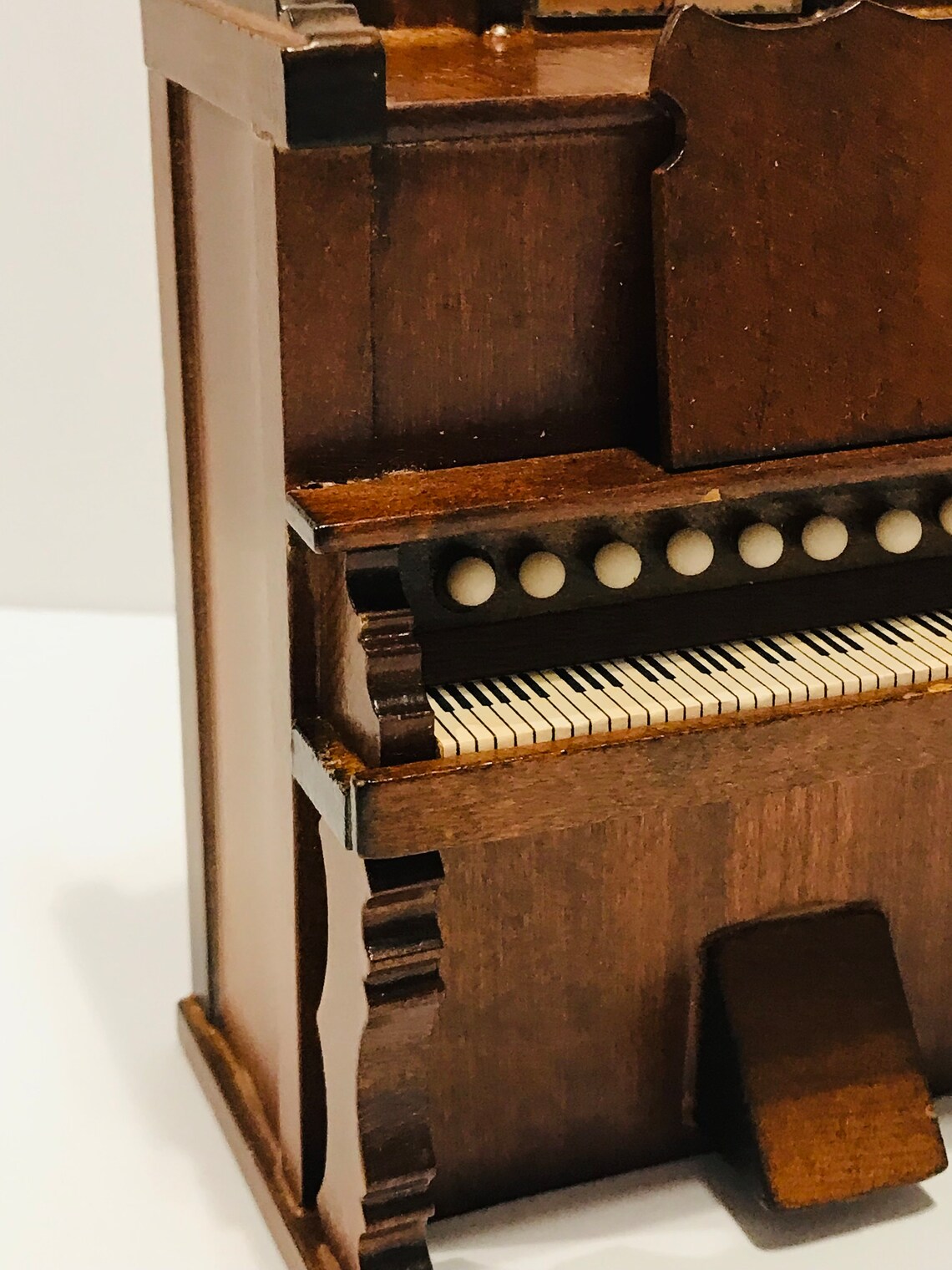 Vintage Stackman Miniature Pump Organ 1:12 Wood Musical Box Dollhouse ...
