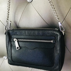 Rebecca Minkoff Regan Crossbody Safiano Black Leather Small Bag