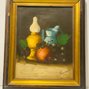 Vintage Oil Painting Framed & Signed 13”-11”