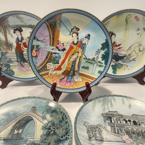 Imperial Jingdezhen Porcelain “Beauties of the Red Mansion” Set Of 5 Plates