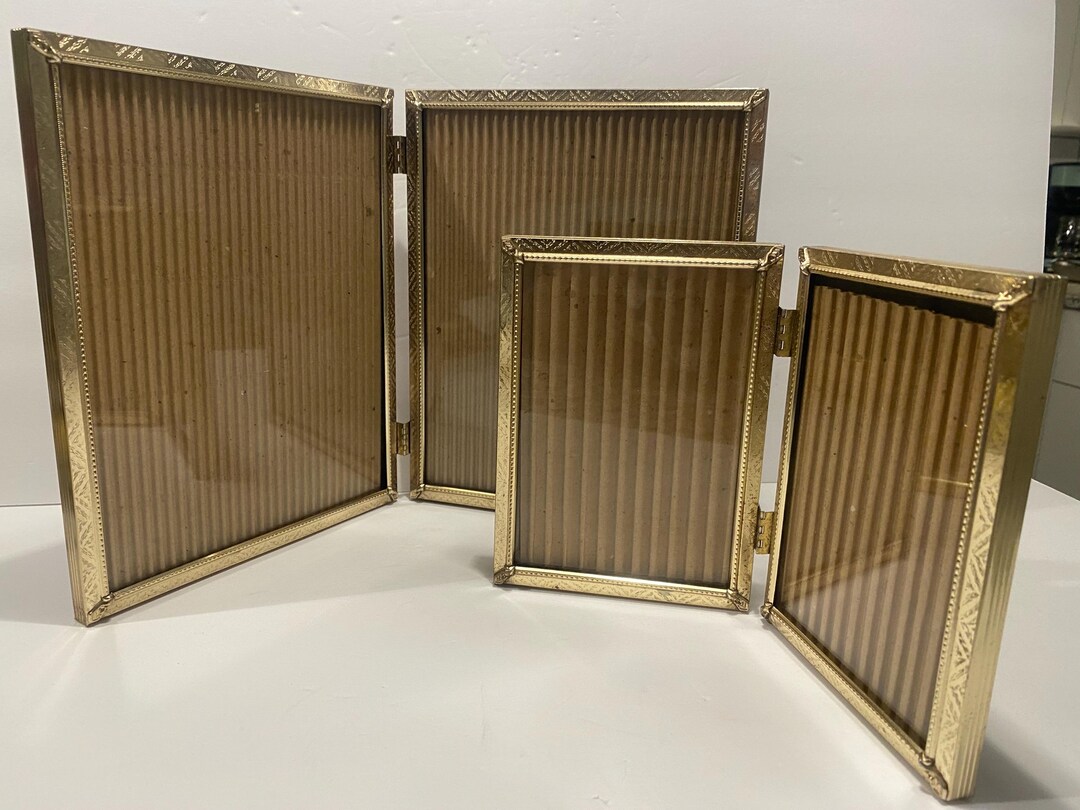 Vintage Gold Metal Double Ornate Frames Set of 2 - Etsy