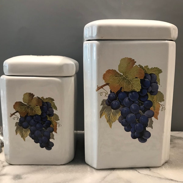 FG CERAMICHE ARTISTICHE Vintage Set of 2 Canisters made in Italy.
