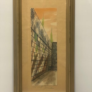 Vintage “The Wall Jerusalem “ Watercolour Painting Framed And Signed 15”-8” Rare